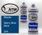 Preview: Mazda, Starry Blue Mica, 24A: 400ml Sprühdose + 400ml Klarlack - Set, von ATW Autoteile West.